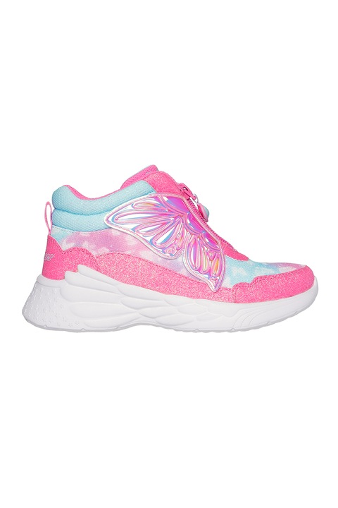 Skechers, Sneaker LED-fényekkel és rátétekkel, Rózsaszín/Világoskék