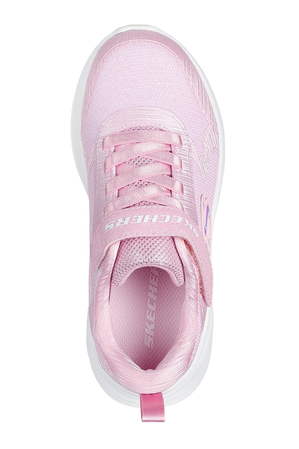 Skechers, Pantofi sport Wave 92 cu aspect stralucitor si velcro