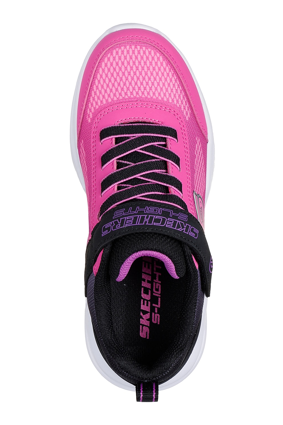 S♡ Skechers, Pantofi sport S-Lights Sola Glow LED, Negru, Roz