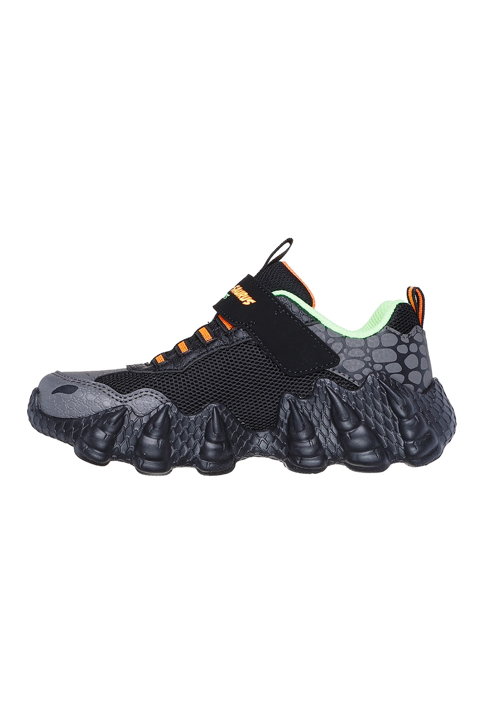 Skechers, Pantofi sport cu velcro si model cu dinozaur Saurus