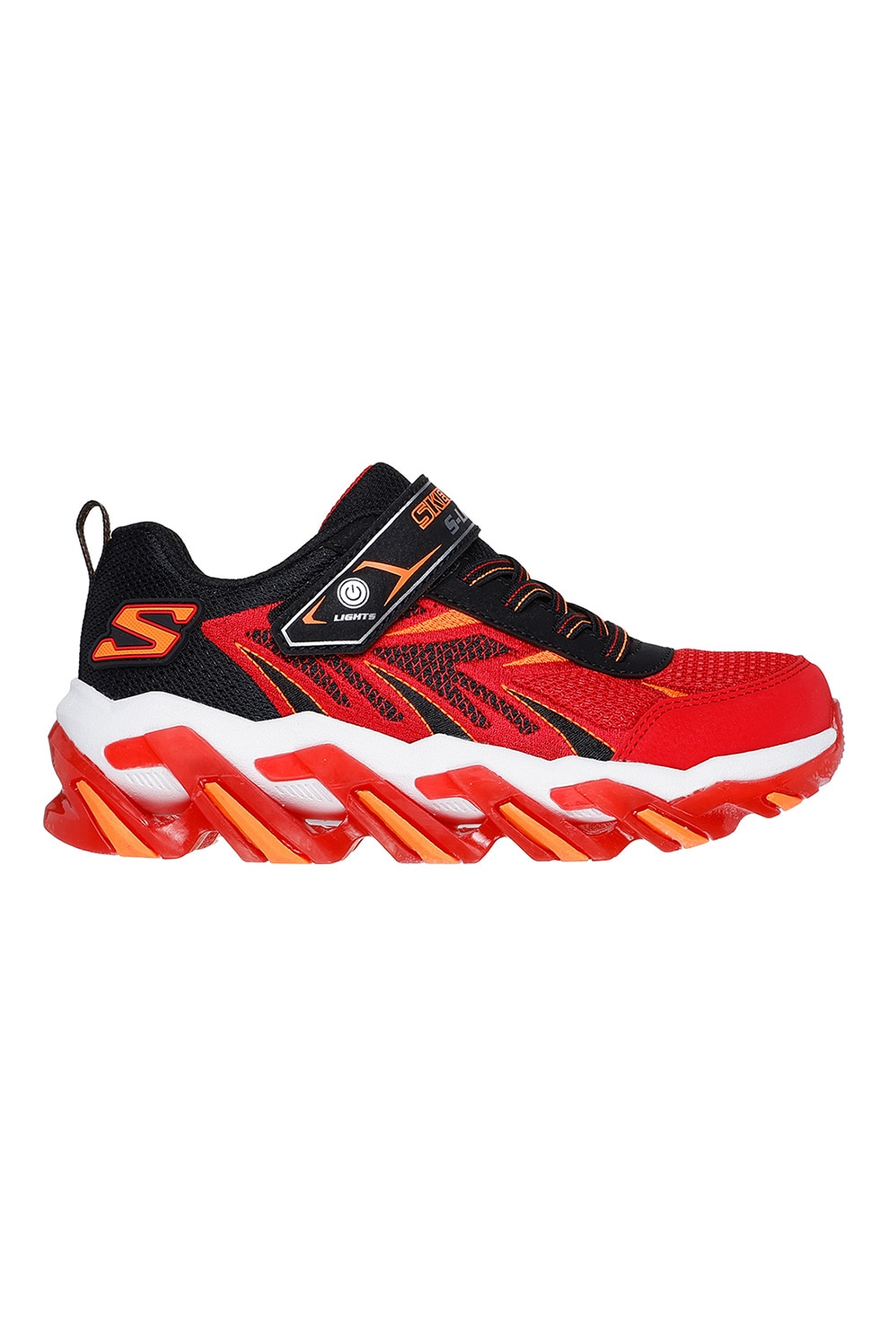 Skechers, Pantofi sport cu aspect contrastant S-Lights: Mega-Surge 2.0, Rosu, Negru, 30 EU