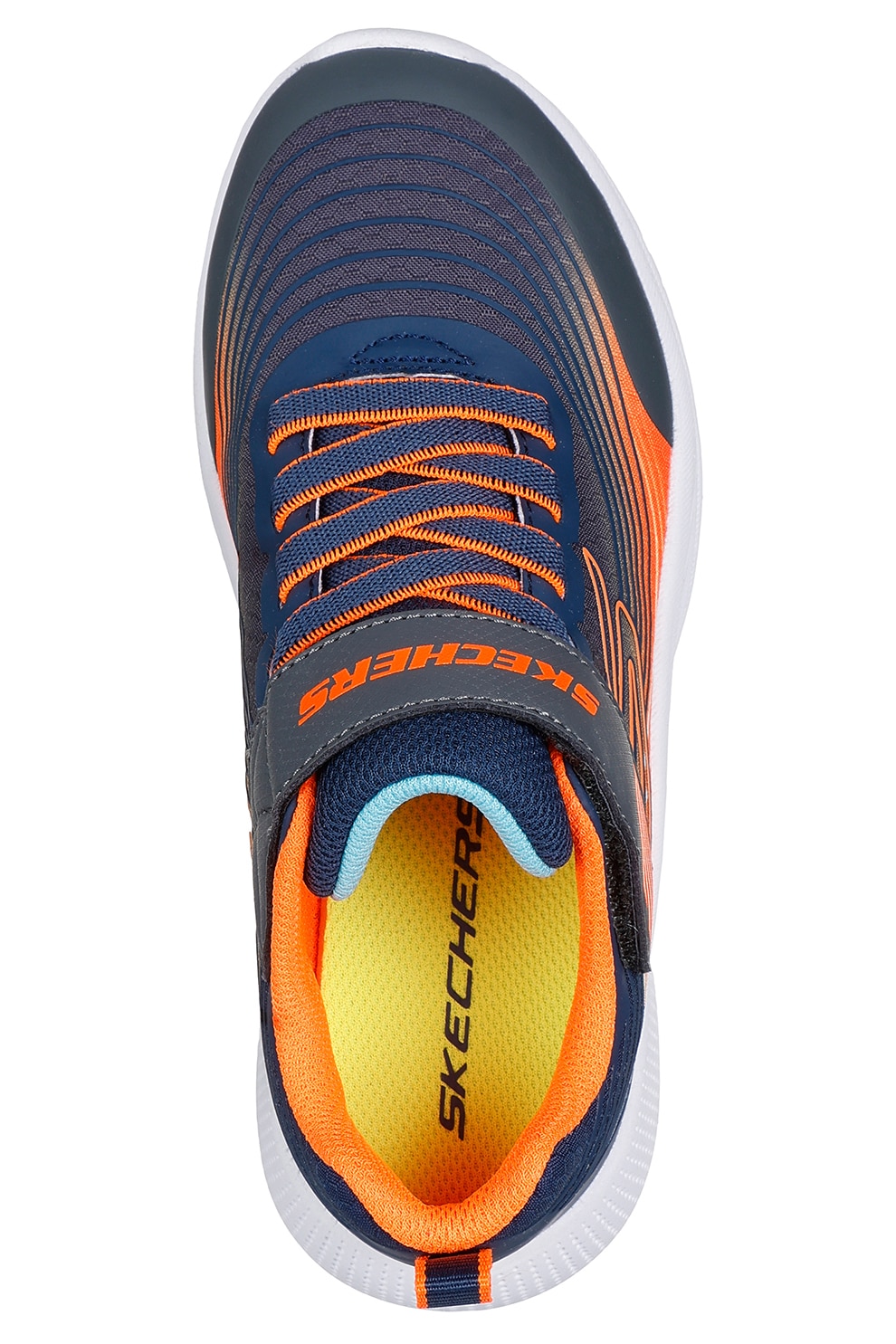 Skechers, Pantofi sport cu velcro Microspec Advance, Portocaliu