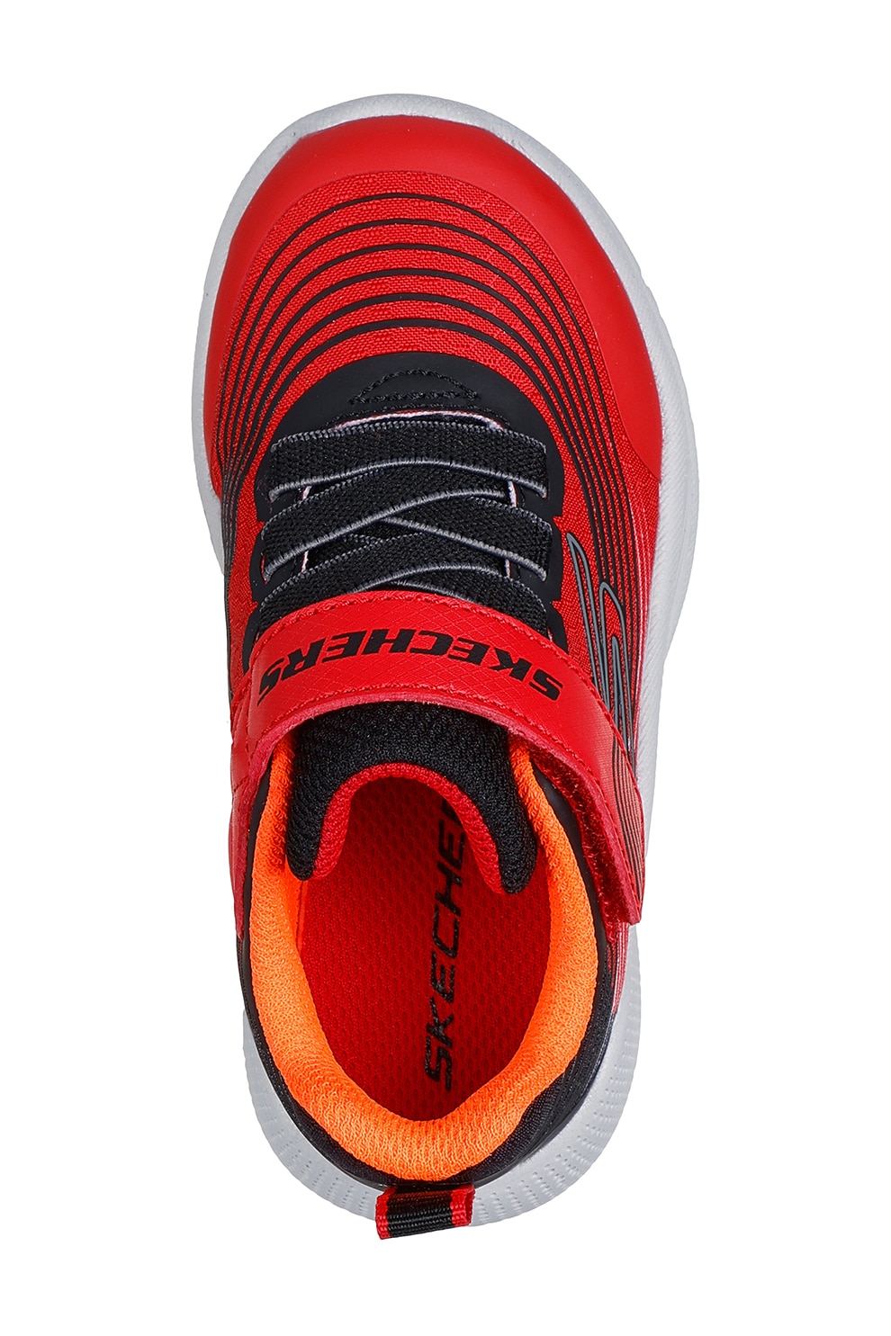 Skechers, Pantofi sport cu velcro si model Microspec Advance, Rosu