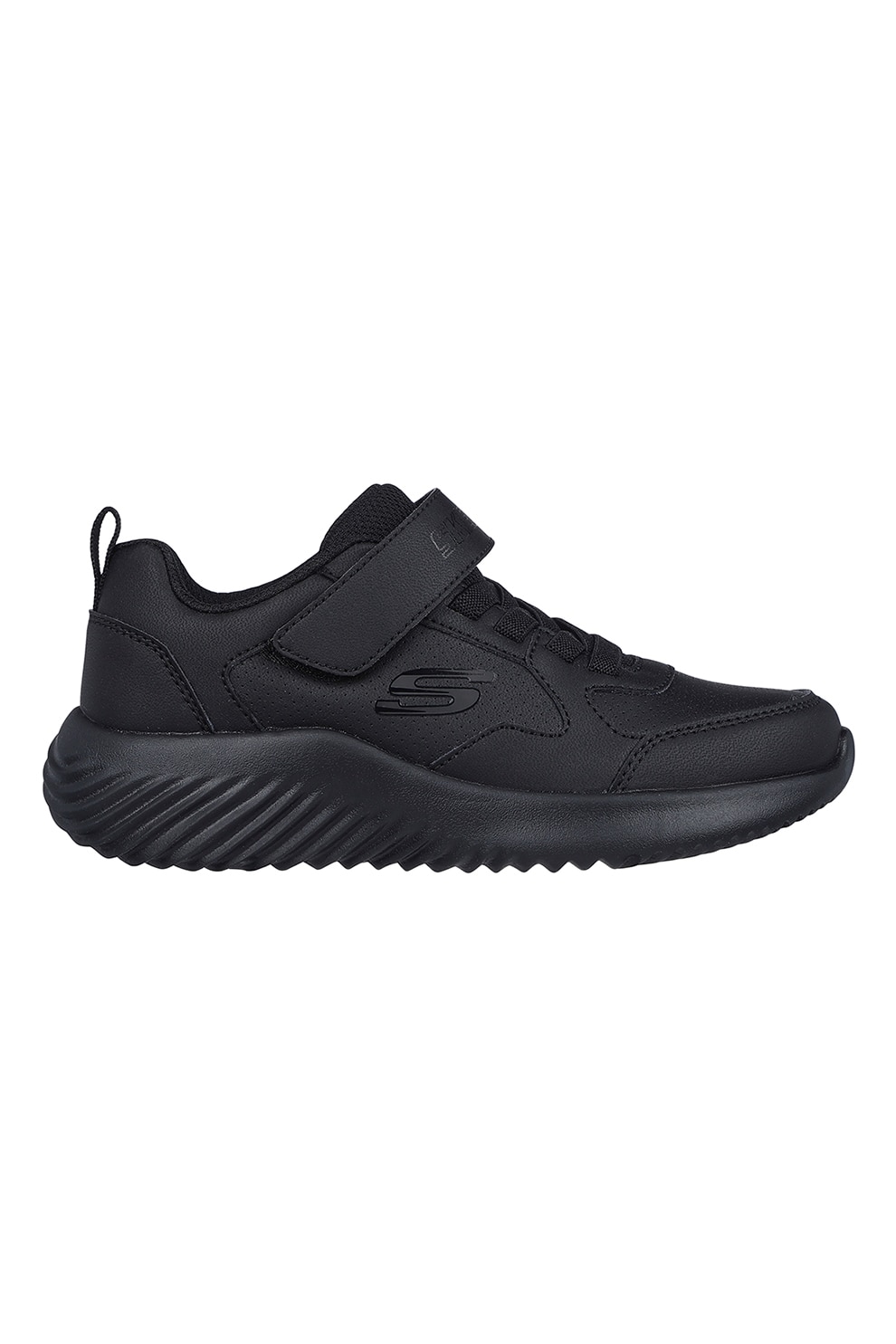 Skechers, Pantofi sport de piele ecologica Bounder Power Study, Negru, 30 EU