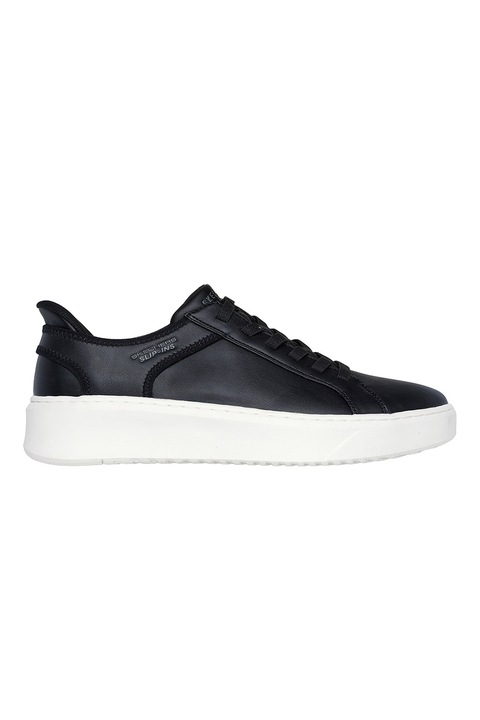 Skechers, Спортни обувки Slip-ins от еко кожа, Черен