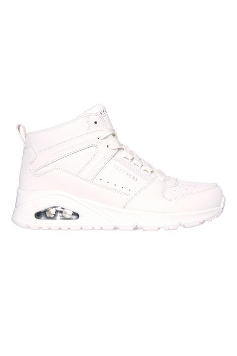 Skechers, Спортни обувки Uno Regards от еко кожа, Бял
