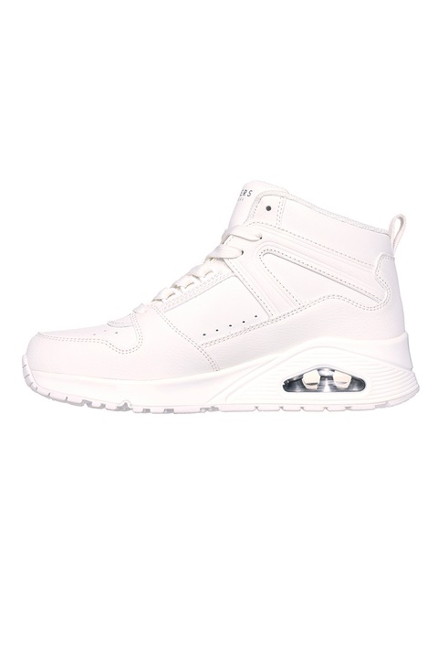 Skechers, Спортни обувки Uno Regards от еко кожа, Бял