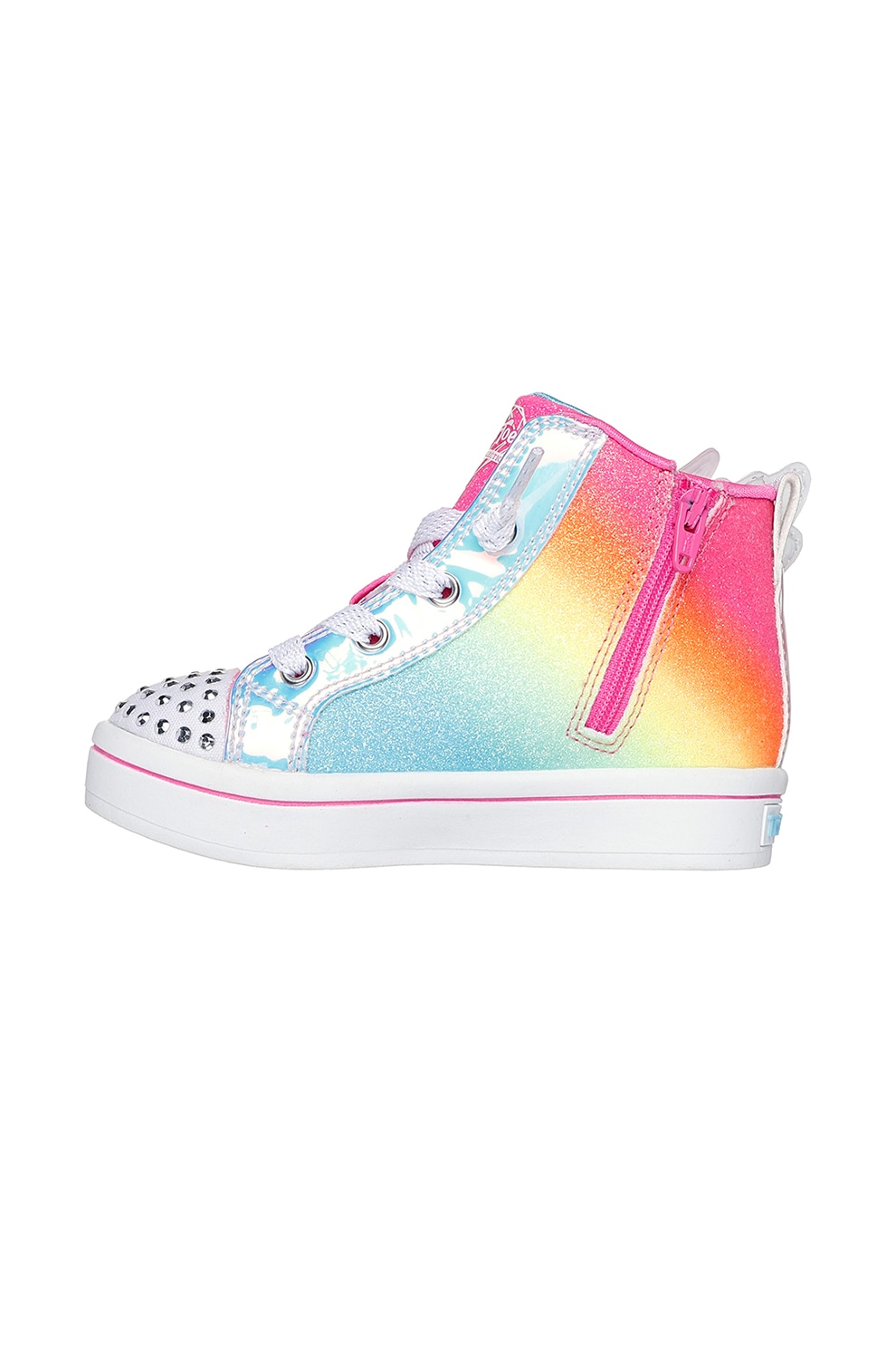 Skechers, Pantofi sport medii cu strasuri Twinkle Toes, Roz
