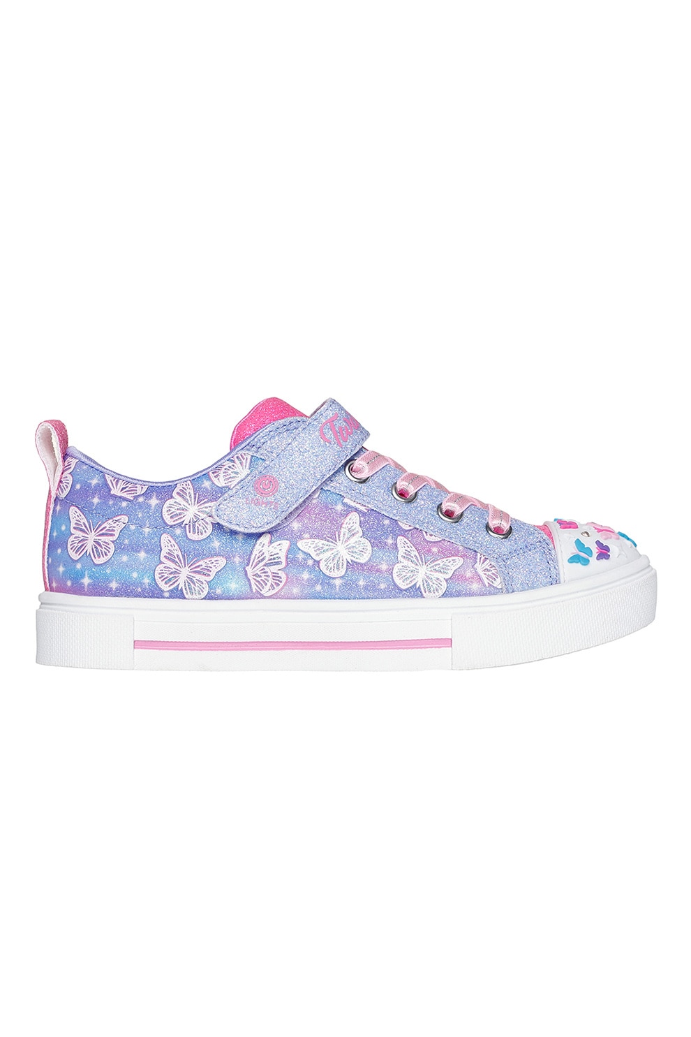 Skechers, Tenisi cu model cu fluturi Twinkle Sparks, Lila, Roz, 32 EU