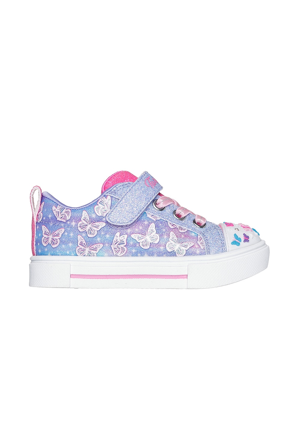 Skechers, Tenisi cu model cu fluturi Twinkle Sparks, Lila, Roz, 21