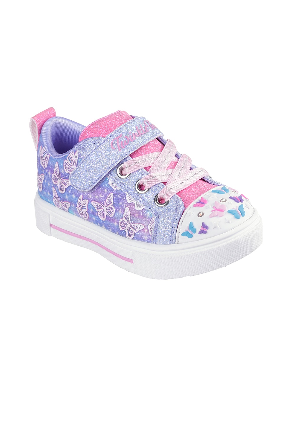 Skechers, Tenisi cu model cu fluturi Twinkle Sparks, Lila, Roz, 23