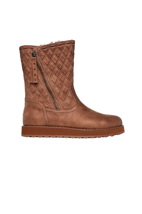 Skechers, Ghete de piele ecologica Modern Comfort, Caramel