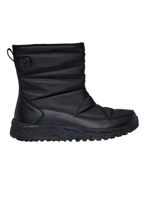 Skechers, Кожени боти със синтетика, Черен