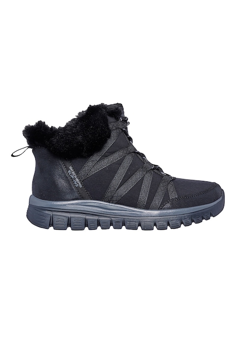 Skechers, Боти с еко пух, Черен