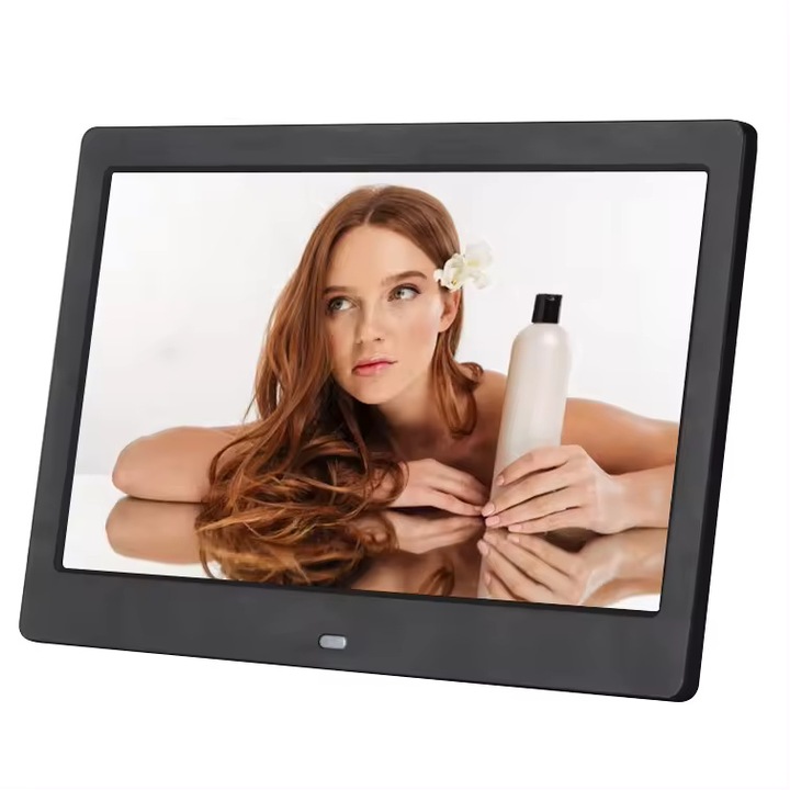 Цифрова фото/видео рамка, 10 инча LCD дисплей, LUKETO, 32GB Micro SD карта включена, USB и Micro SD интерфейс, 1024x600 резолюция, 16:9, Фото/Видео функции, Слайдшоу и вградени високоговорители, Стойка, Дистанционно управление, Черен