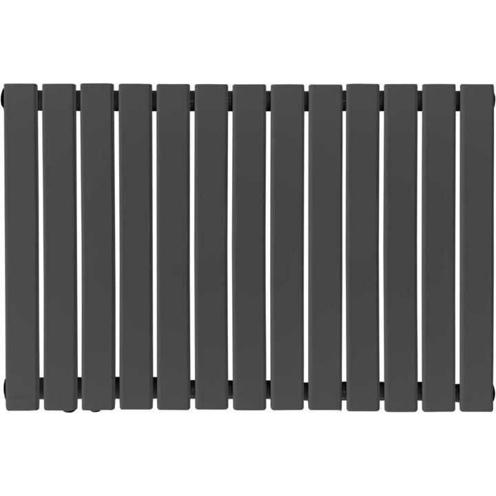 Calorifer din otel, orizontal, plat, dublu strat, 600 x 886 mm, 1183 W, racord central de 1/2 toli, pentru living/baie, antracit, Aquamarin