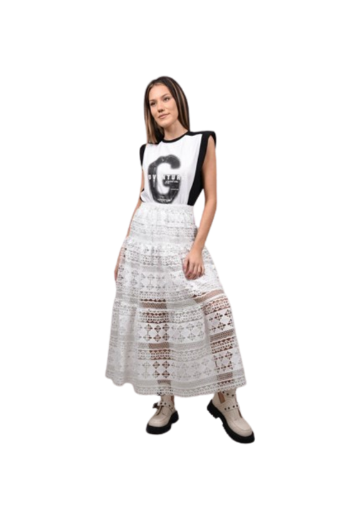 Тениска с подплънки gioia, Черен, One Size