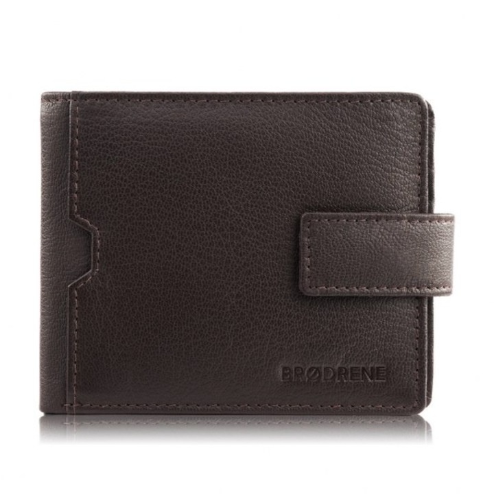 Portofel barbati piele, suport card, Brodrene, G-109 MN, 11, 5x9, 5x2 Rfid maro