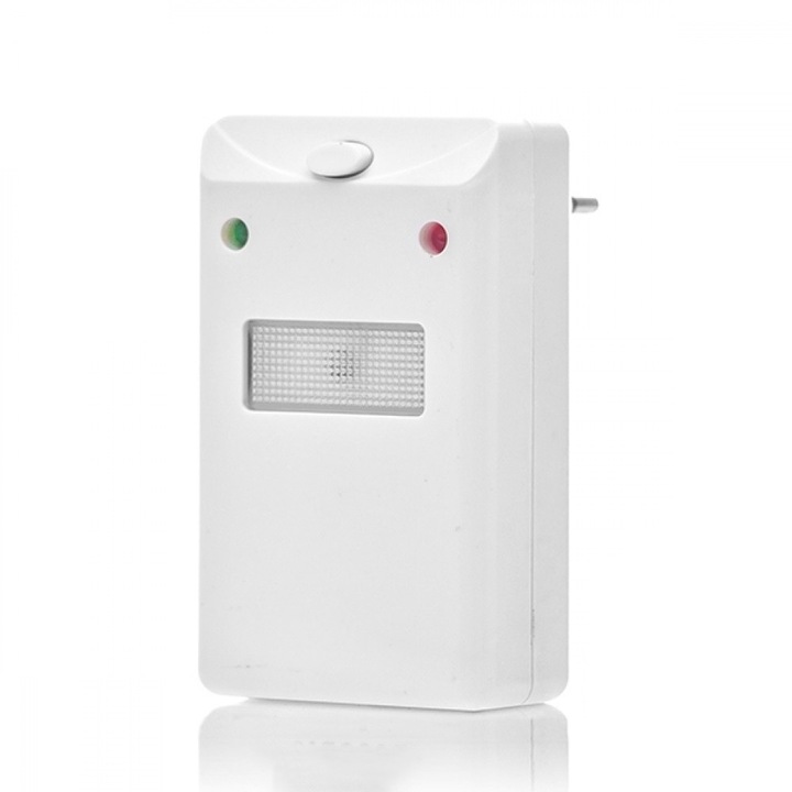 Градински уред за борба с вредители MRG M1079, с ултразвук и електромагнитни вълни, против гризачи и насекоми, бял