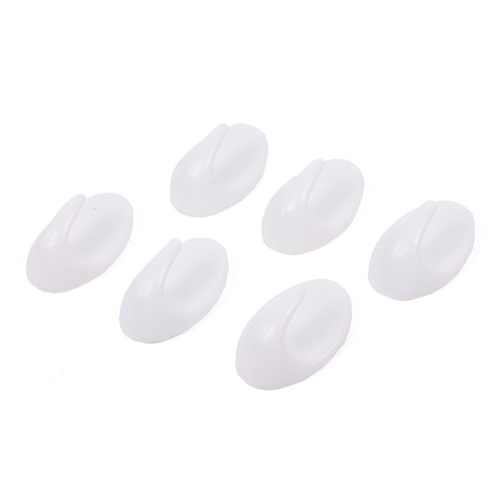 Set 6 suporti pentru prosop, culoare alb