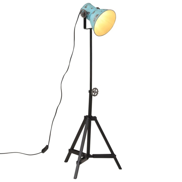 Lampa de podea vidaXL, 25 W, albastru uzat, 35x35x65/95 cm, E27, 2.4 Kg