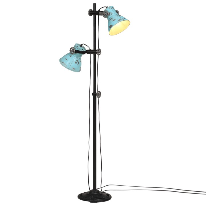 Lampa de podea vidaXL, 25 W, albastru uzat, 25x25x90/140 cm, E27