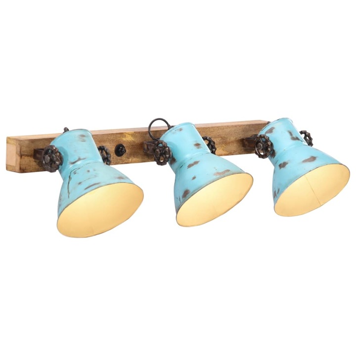 Lampa de perete vidaXL, 25 W, albastru uzat, 65 x25 cm, E27, 2.78 Kg