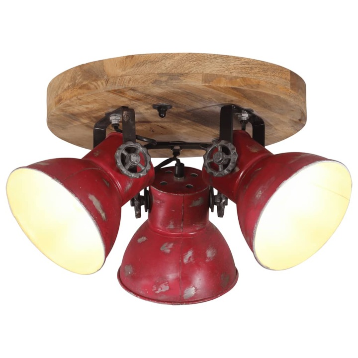 Lampa de tavan vidaXL, 25 W, rosu uzat, 35x 35x25 cm, E27, 3.38 Kg