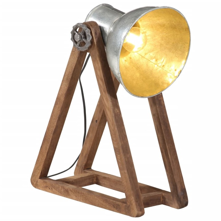 Lampa de birou vidaXL, 25 W, argintiu vintage, 30x17x40 cm, E27, 1.14 Kg
