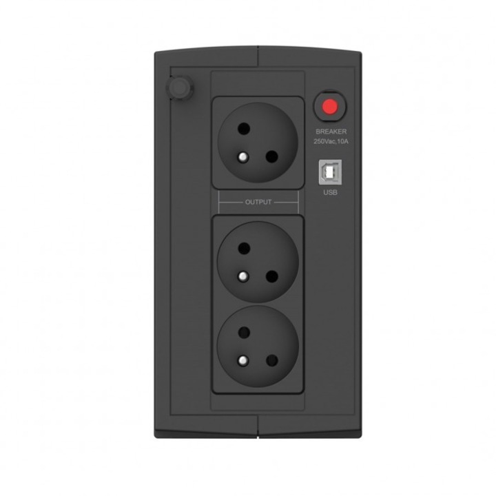 UPS EVER DUO 850 PL AVR USB, 550W, 3 prize, negru, 100x189x325mm