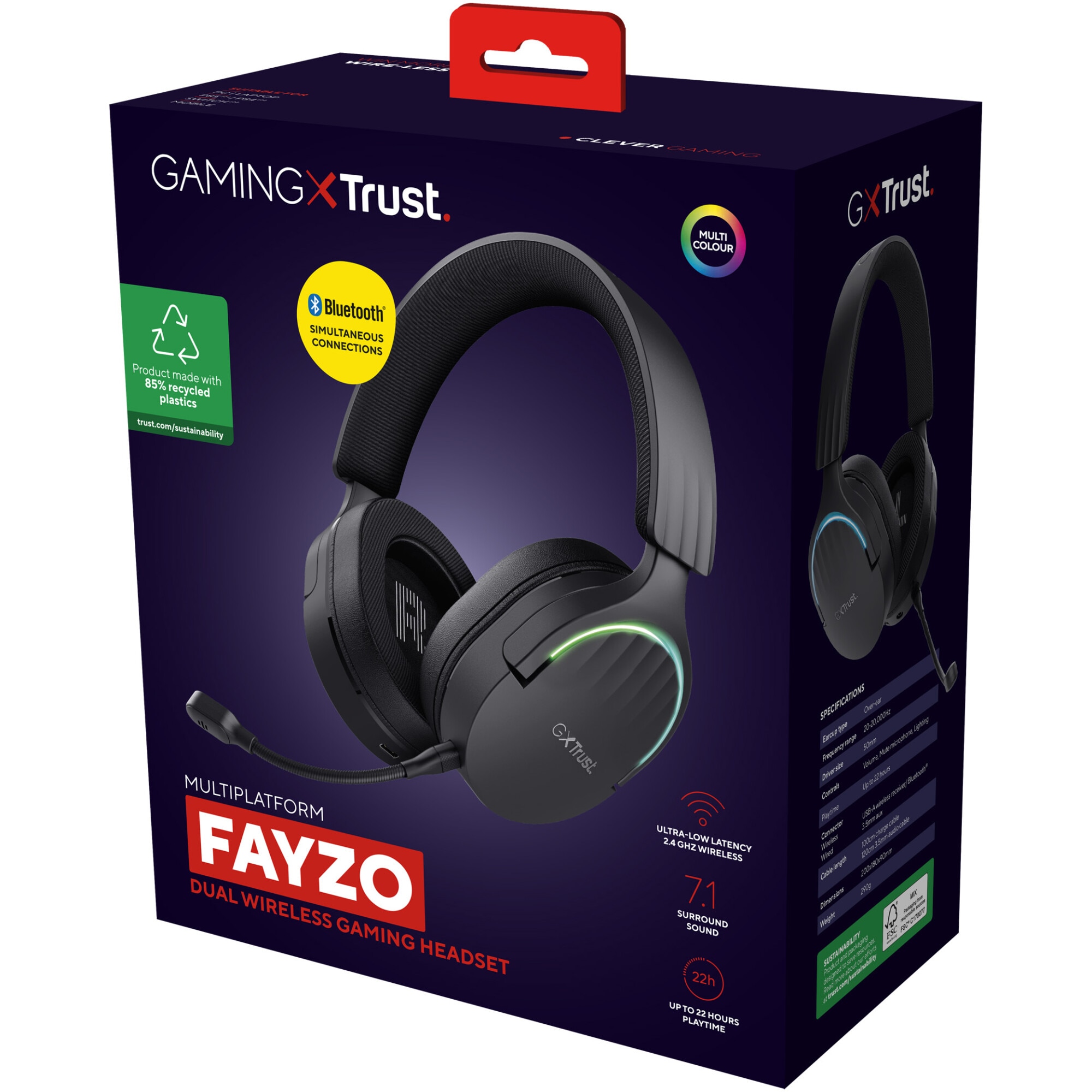 Casti Gaming Wireless Trust GXT491 FAYZO, headset, 7.1 USB