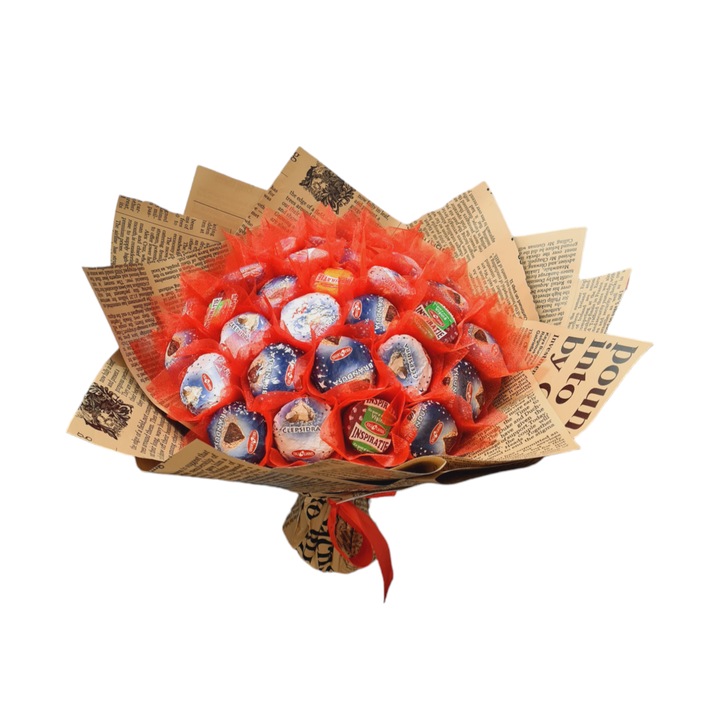 Buchet din bomboane Bucuria, 37 bucati