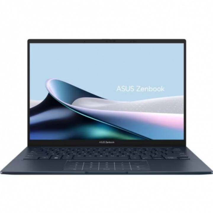 Laptop ASUS ZenBook 14, 14" 3K Touchscreen, Intel® Core™ Ultra 9 185H pana la 5.1 GHz, 32 GB RAM LPDDR5x, 1 TB SSD, Intel® Arc Graphics, Windows 11 Pro, Ponder Blue LPDDR5x