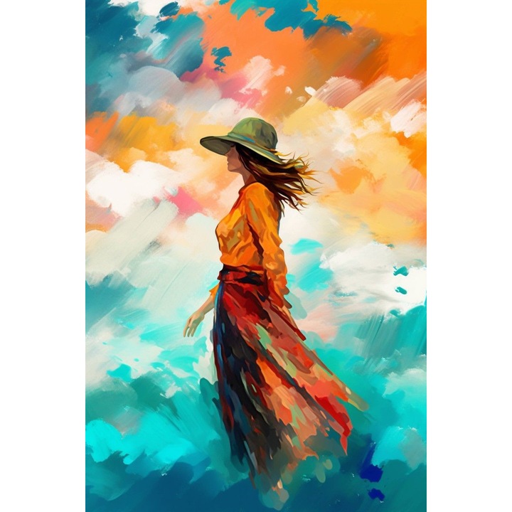 Tablou Dansatoare, Dans in Culori, MDF, 60x90 cm