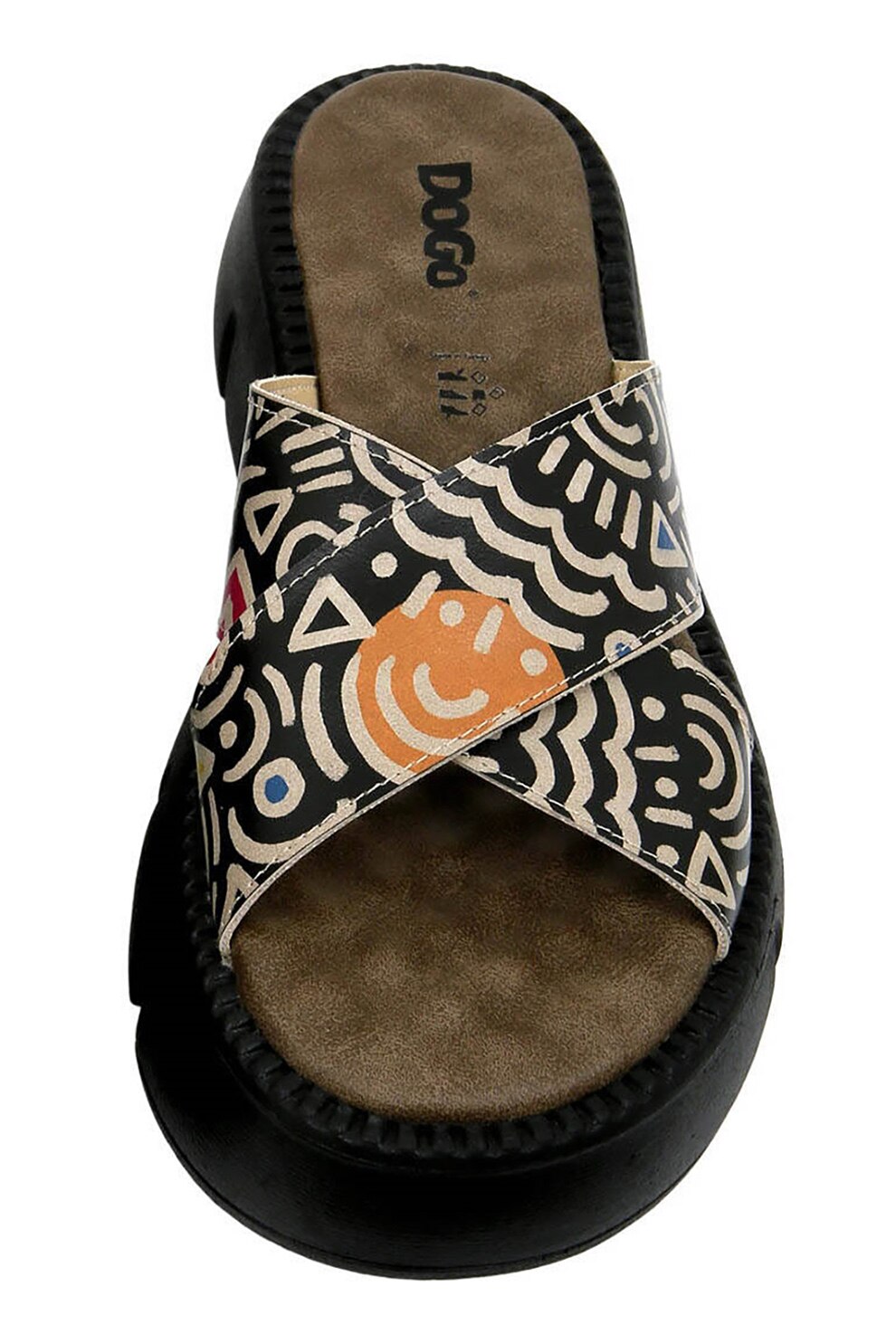 DOGO SHOES, Sandale din piele ecologica Abstract Outline, Negru