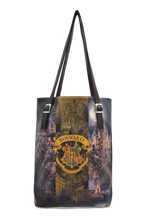 DOGO SHOES, Geanta tote cu imprimeu, Albastru pastel, Galben sofran, Negru stins