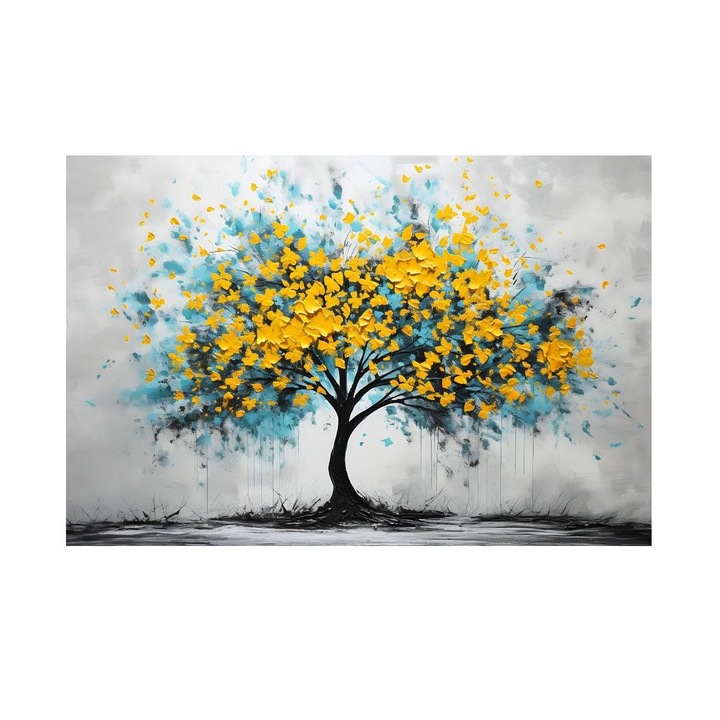 Tablou Cu Copac Galben, Stralucirea Toamnei, MDF, 90x60 cm