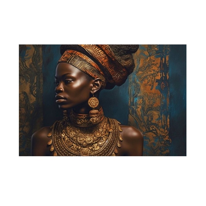 Tablou Portret African, Nobilul African, MDF, 90x60 cm