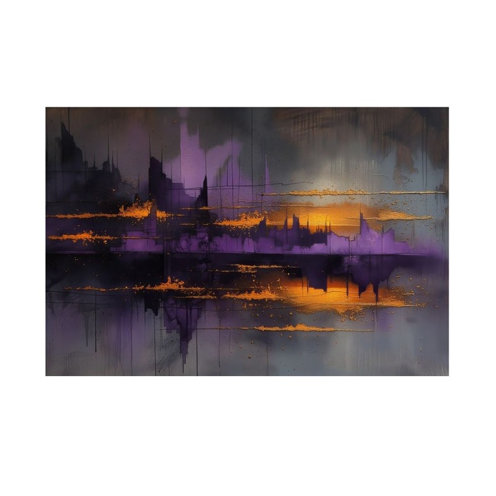 Tablou Apus Lac, Apus Peste Lac, MDF, 90x60 cm