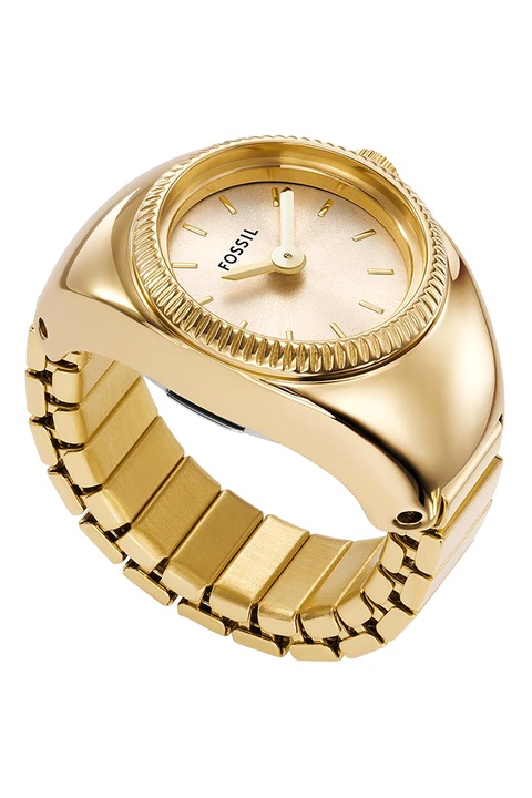 Fossil, Овален часовник тип пръстен, Златист