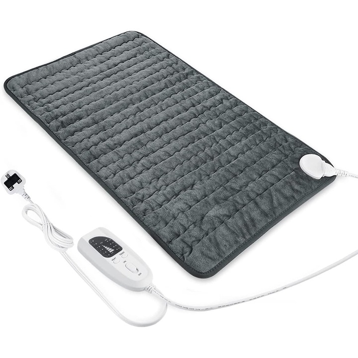 QttvbTna електрическа възглавница, бързо нагряване, 30x60см, сива