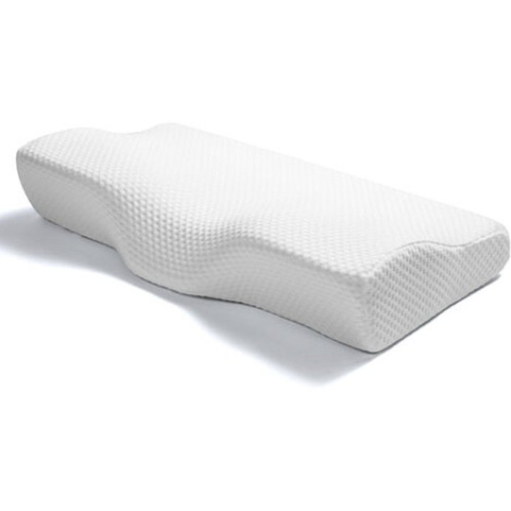 Ortopéd párna, QttvbTna, memóriahab, fehér, 61x35 cm