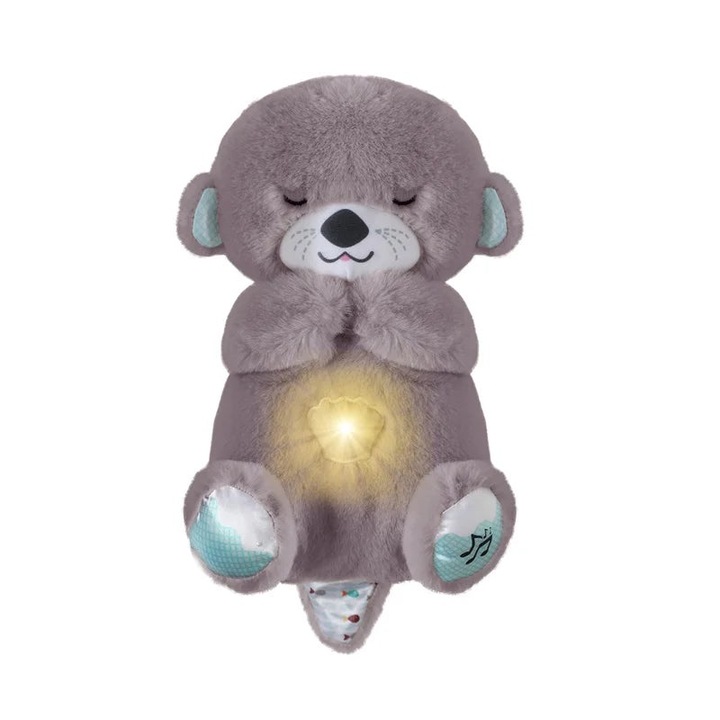 Jucarii de plus, vidre stralucitoare si sunete, papusi muzicale adormite, 32cm, maro inchis