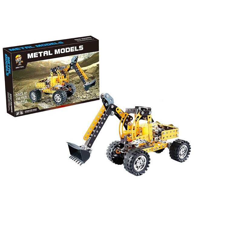 Метален Метален конструктор, Багер, 256 части, Жълт - eMAG.bg