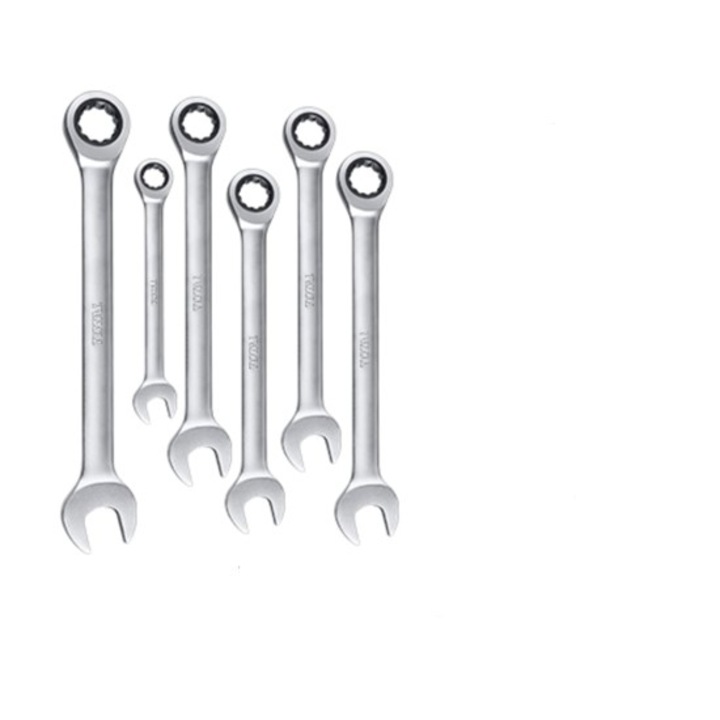 Set chei combinate cu clichet Total Tools, SW 8 - 17 mm, 6 piese