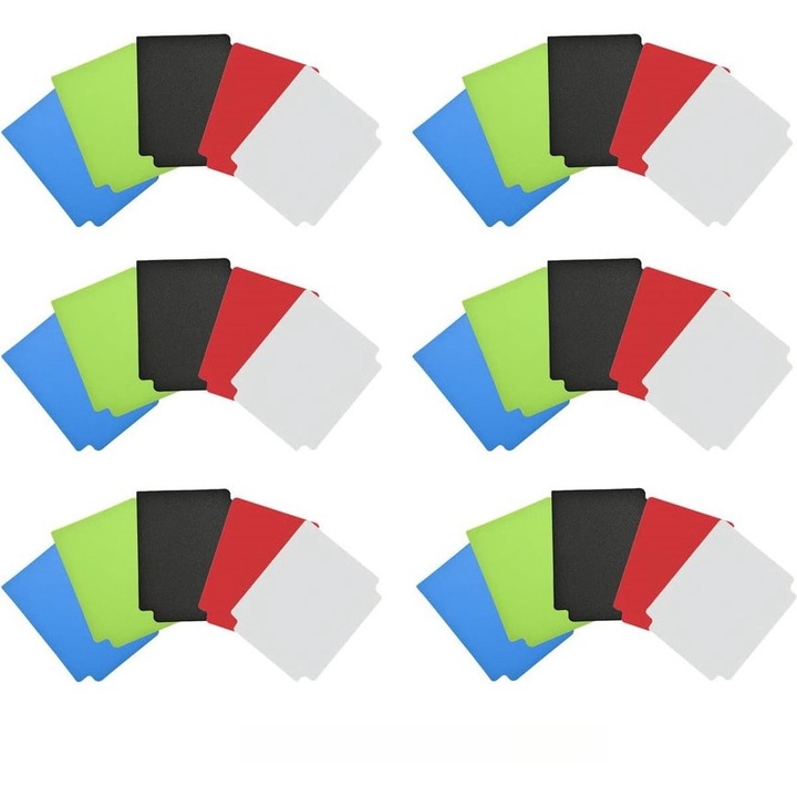 Set 30 separatoare pentru carti, multicolor, 7x9.5cm, colturi rotunjite, utilizare verticala si orizontala