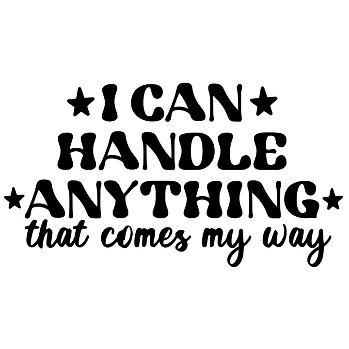 Sticker Exterior cu stelute pentru cei care pot trece peste orice obstacol, Vinyl Negru, 50 cm