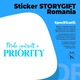 Външен стикер с послание, което ви призовава да се смятате за приоритет, син винил, 25 cm