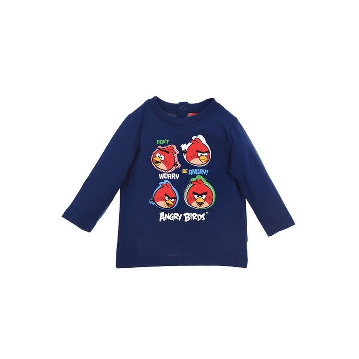 Детска блуза Angry Birds, памук, тъмносиня, 74 СМ