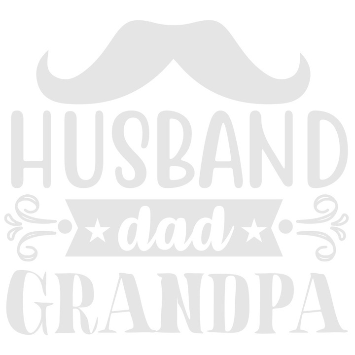 Sticker Exterior cu textul in engleza "Husband, dad, grandpa" - sot tata bunic, Vinyl Alb, 20 cm